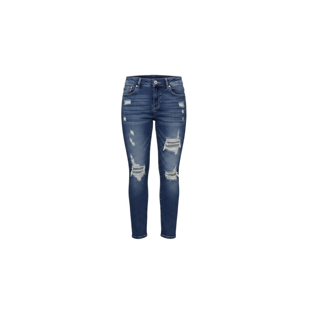 rue21 Mid Rise Jegging Womens 14 Blue Excellent Distressed Ripped Skinny Jeans